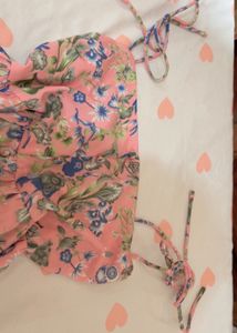 Floral Crop Peplum Top