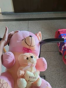 Giant Pink Teddy Bear with Baby Tedd