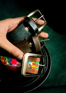 Genuine Leather Belt Pack Of 3 | Combo