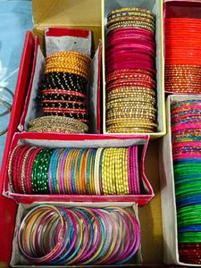 Vibrant Stack of Indian Bangles