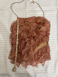 Boho Lace Ruffle Halter Top