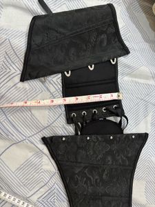 Newme vintage Gothic Black Brocade Corset Belt