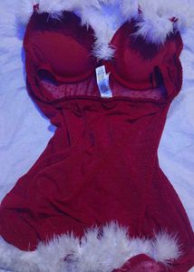 Festive Red Teddy Lingerie