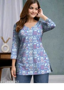 Stylish Blue Printed Kurta