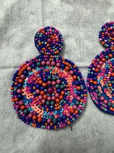 Boho Beaded Hoop Earrings