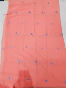 🇳🇿💫🎀Peach Georgette Embroidered Unstitched