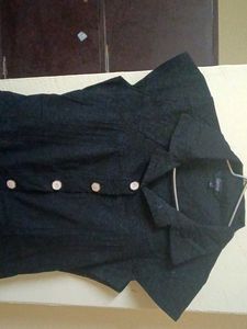 Chic Black Button-Up Mini Dress