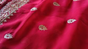 Stunning Red Embroidered Saree