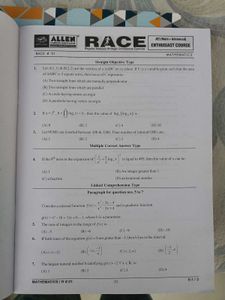 New Unused Allen Race JEE (Main+Advanced)latest yr