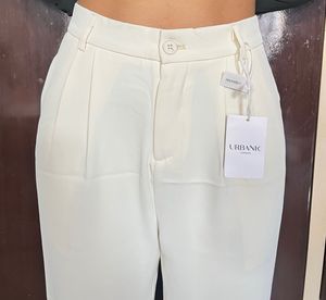 URBANIC Ivory Wide Leg Trousers