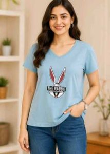 Cute The Rabbit V-Neck T-Shirt