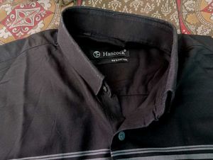 Men's Black Striped Shirt slim fit