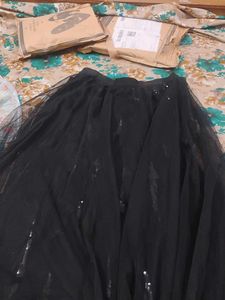 Black Sequin Skirt Partywear New