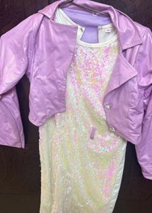 Girls' Sparkly Dress & Jacket Set