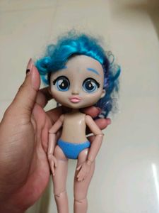 Unique Blue-Haired Doll with Articulated Limbs