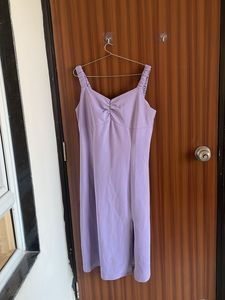 Lavender Ruched Midi Dress