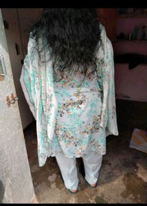Elegant Floral Kurta Set sky blue salwar se