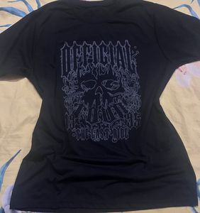 Gothic Skull Print Black T-Shirt