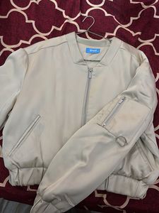 Cream Bomber Jacket