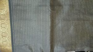 Elegant Grey Saree with Gold Border