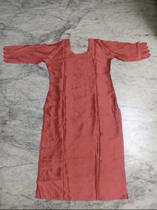 Elegant Peach Embroidered Kurta