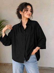 Chic Black Oversized Button-Down Shirt