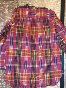 Pink Plaid Button-Up Shirt