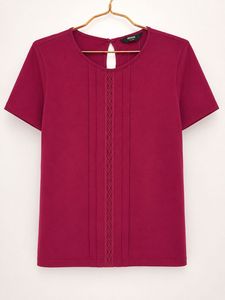 Maroon Pleated Detail Top