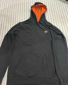 unisex oversized Black Hoodie with Orange hoodi