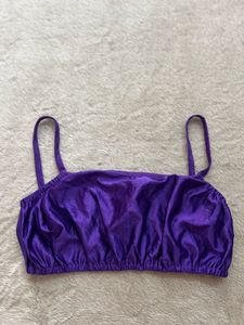 Shiny Purple Crop Top