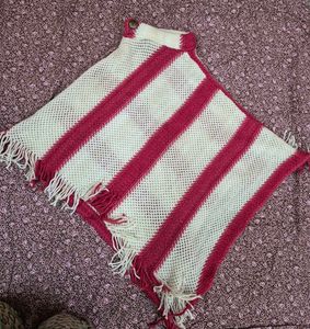 Cozy Striped Poncho with Fringe