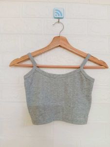 Gray Crop Top