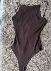 Ribbed Spaghetti Strap Bodysuit