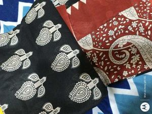 Elegant Black Saree with White Motifs