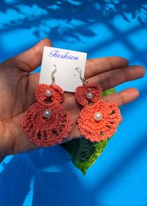 Handmade Crochet Flower Earrings