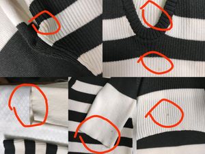 Black And White Striped Deep V-neck Top