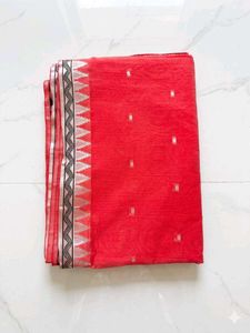 Vibrant Corrot Pink &amp; Green Embroidered Sarees