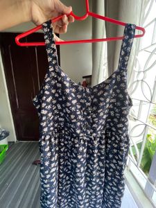 Navy Floral Print Mini Dress