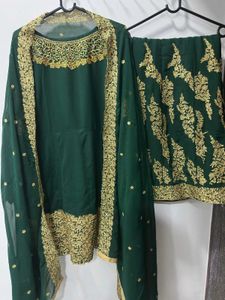Green & Gold Palazzo Suit