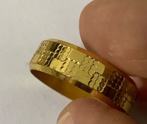 Unisex Elegant Gold Toned Textured Band Ring