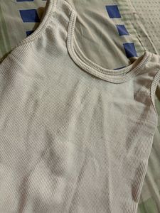 White Ribbed Tank Top