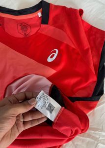 Asics Red Athletic T-Shirt