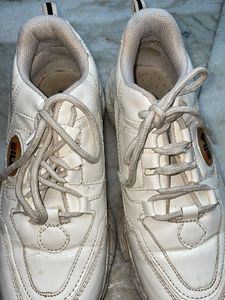 White Chunky Sneakers | Casual Lace-Up Shoes
