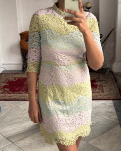 Korean Pastel Lace Dress(S-M)