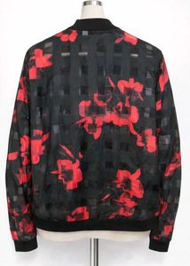 Sheer Floral Bomber Jacket
