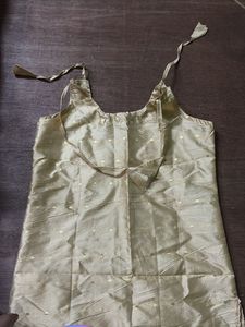 Elegant Golden Embellished Kurti Blouse