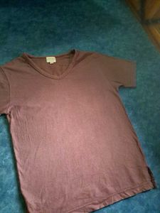 Brown V-Neck Tee