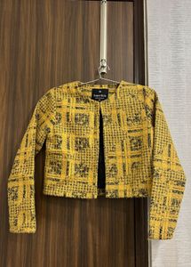 Stylish Yellow Checked Jacket