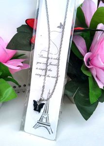 Elegant Black Butterfly Necklace