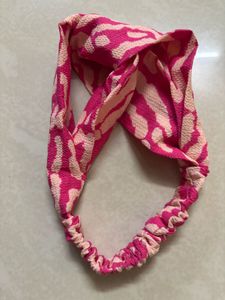 Trendy Pink Leopard Print Twisted Knot Headband